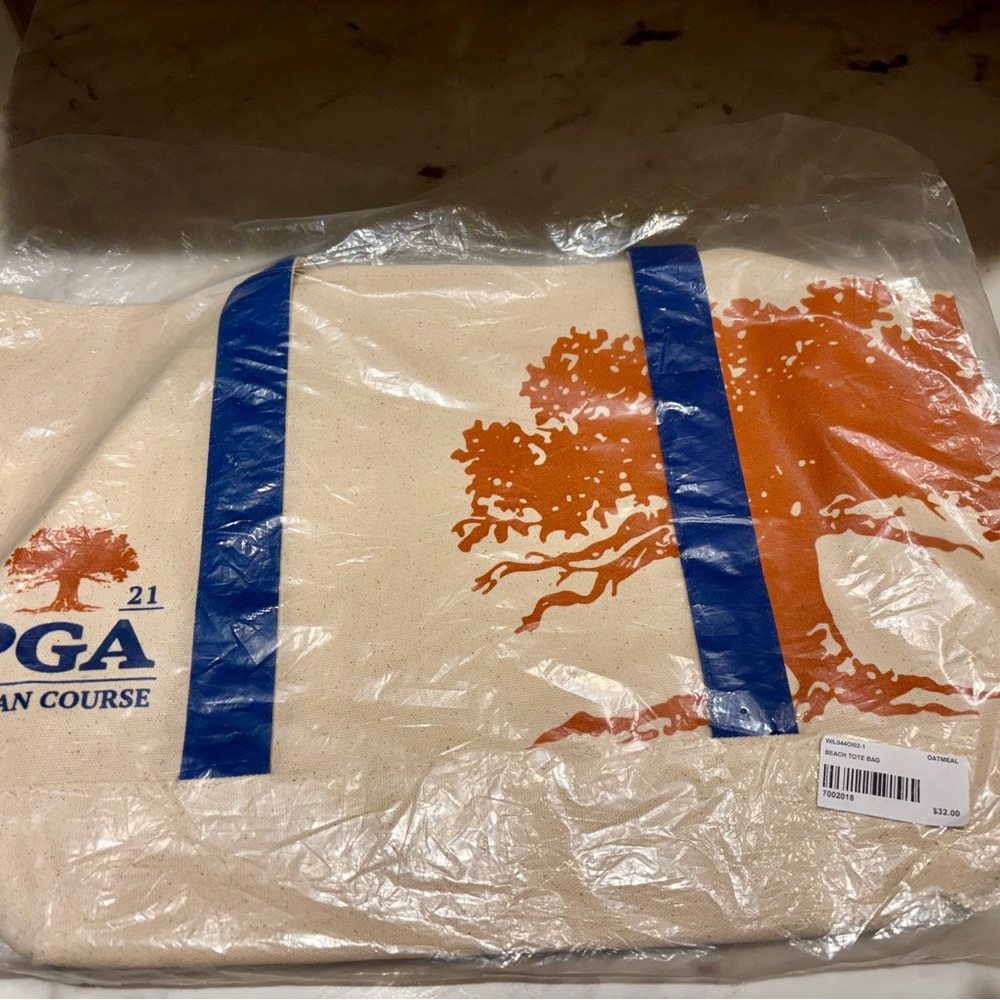 2021 PGA Championship Canvas Tote with Blue and Orange - Course Logo Design